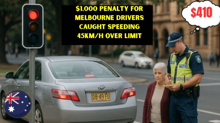$1,000 Penalty for Melbourne Drivers Caught Speeding 45km/h Over Limit