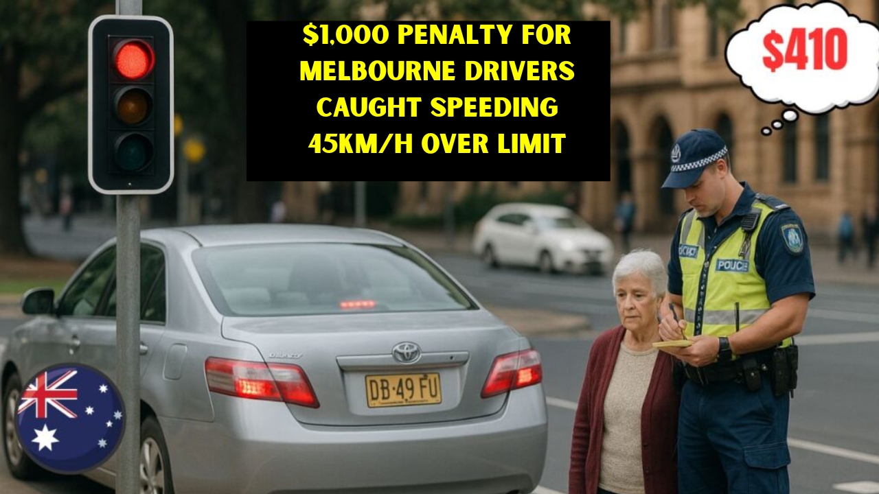 $1,000 Penalty for Melbourne Drivers Caught Speeding 45km/h Over Limit