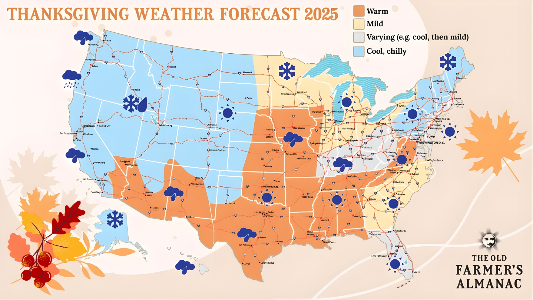 Old Farmer’s Almanac Predicts Cold, Snowy Thanksgiving
