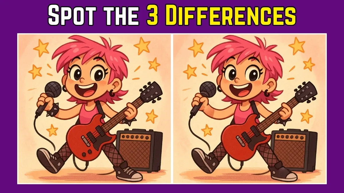 Only 1% Can Do It! Spot 3 Differences in the Girl Singing Image in Just 7 Seconds